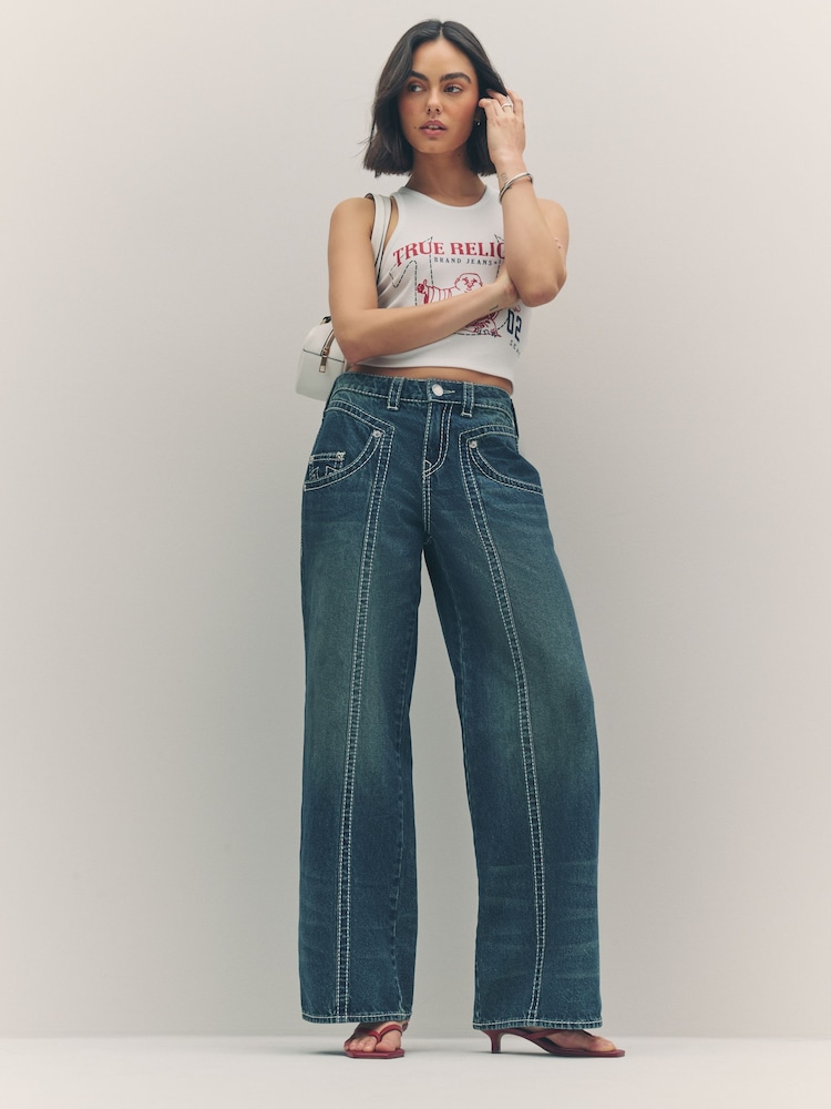 True Religion Emerald Fade Bobbi Baggy Big T Jeans - Image 1 of 6