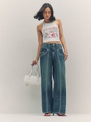 True Religion Emerald Fade Bobbi Baggy Big T Jeans - Image 2 of 6
