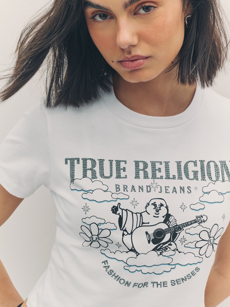 True Religion Optic White Crystal Buddha Baby T-Shirt - Image 6 of 6 True Religion Optic White Crystal Buddha Baby T-Shirt - Image 6 of 6