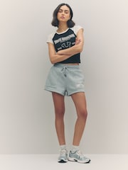True Religion Heather Grey Patched Lounge Shorts - Image 4 of 6