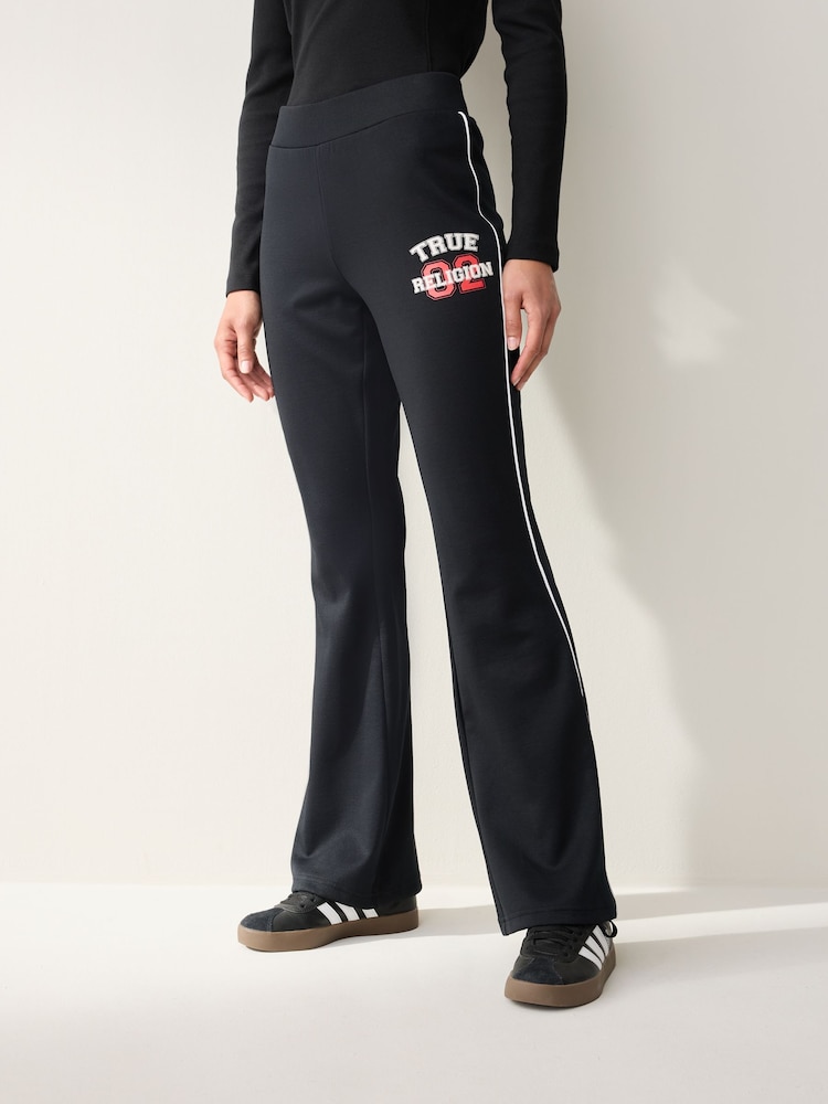 True Religion Jet Black True Sporty Bootcut Trackpants - Image 1 of 3