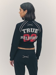 True Religion Jet Black True Sporty Shrunken Track Jacket - Image 3 of 5