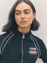 True Religion Jet Black True Sporty Shrunken Track Jacket - Image 5 of 5