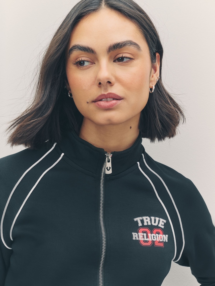 True Religion Jet Black True Sporty Shrunken Track Jacket - Image 5 of 5