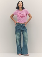 True Religion Medium Wash Bobbi Baggy Jeans - Image 1 of 6