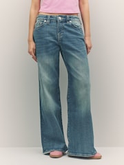 True Religion Medium Wash Bobbi Baggy Jeans - Image 3 of 6