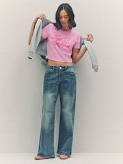 True Religion Prism Pink Crystal Wing Short Sleeve Baby T-Shirt - Image 3 of 6