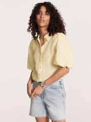 Mint Velvet Yellow Puff Sleeve Shirt - Image 4 of 8