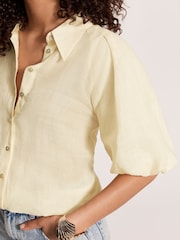 Mint Velvet Yellow Puff Sleeve Shirt - Image 5 of 8