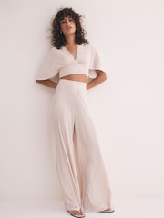 Mint Velvet Cream Beach Plisse Jumpsuit - Image 1 of 8