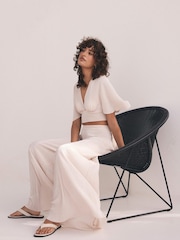 Mint Velvet Cream Beach Plisse Jumpsuit - Image 2 of 8