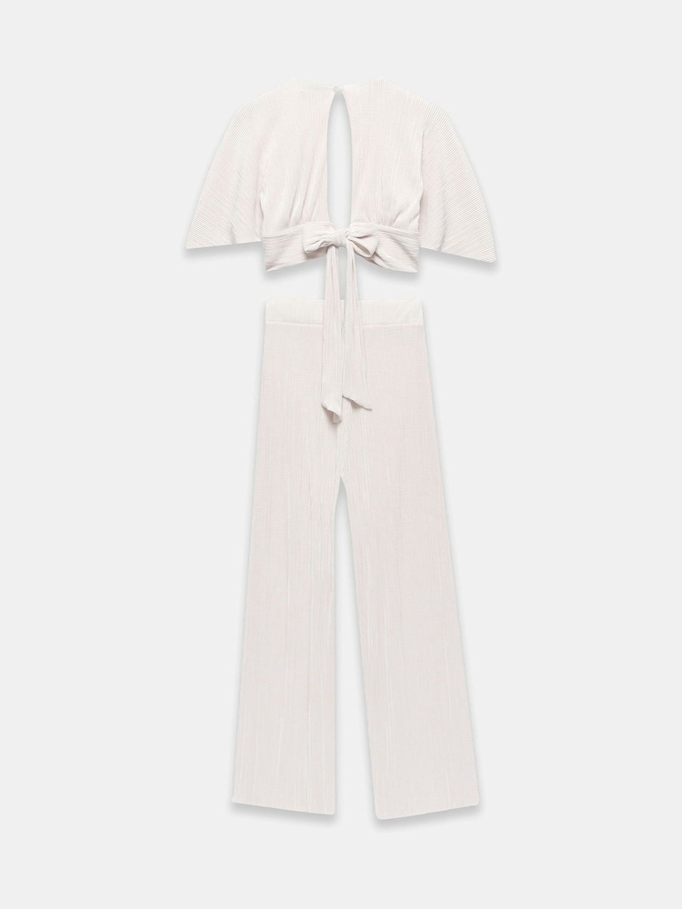 Mint Velvet Cream Beach Plisse Jumpsuit - Image 8 of 8