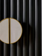Clarke and Clarke Ribbed Black Mango Wood Calisto Shelving Unit - Image 4 of 4