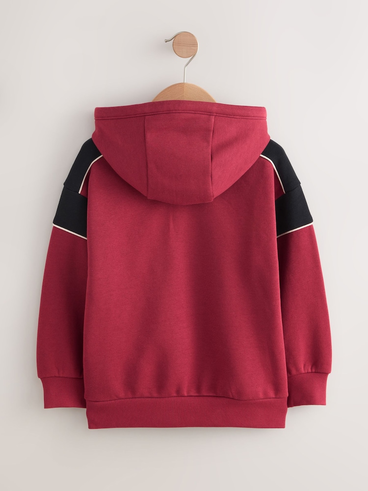 Red Colourblock Hoodie (3-16yrs) - Image 2 of 4 Red Colourblock Hoodie (3-16yrs) - Image 2 of 4