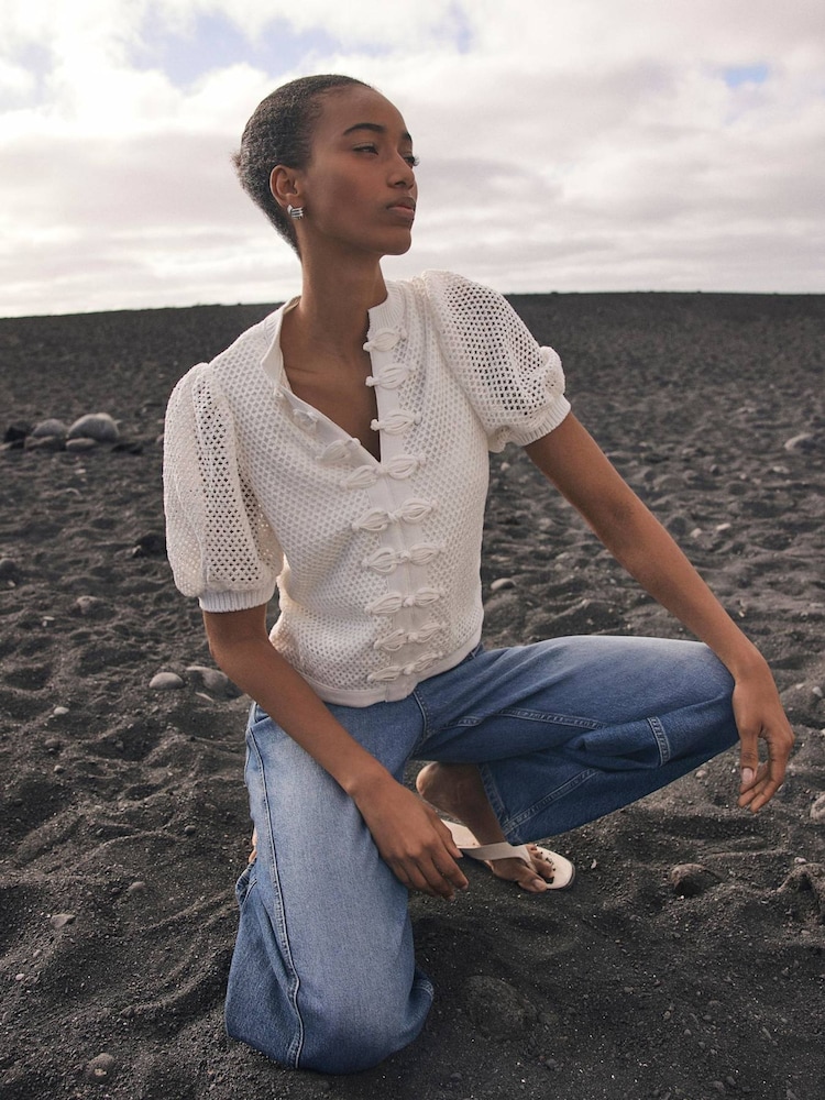 Mint Velvet White Blend Knit Top - Image 2 of 8