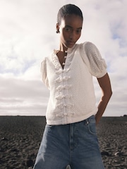 Mint Velvet White Blend Knit Top - Image 4 of 8