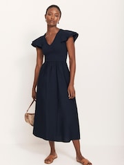 Mint Velvet Navy Jersey Midi Dress - Image 5 of 8