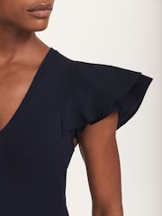Mint Velvet Navy Jersey Midi Dress - Image 6 of 8