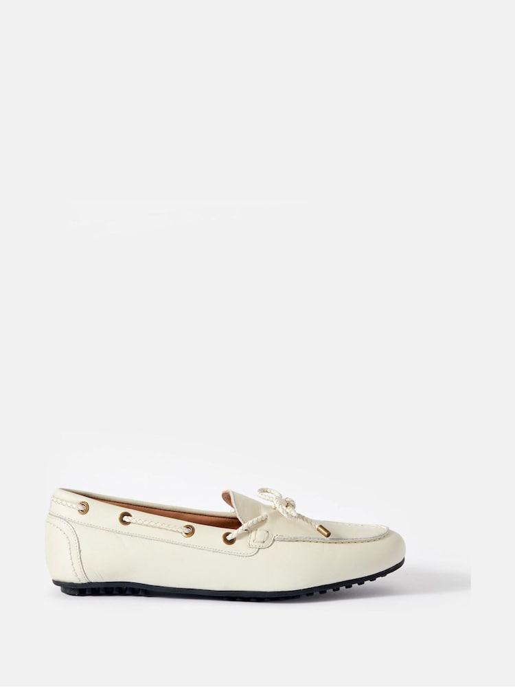 Mint Velvet Cream Sally Boat Shoes - Image 1 of 4 Mint Velvet Cream Sally Boat Shoes - Image 1 of 4