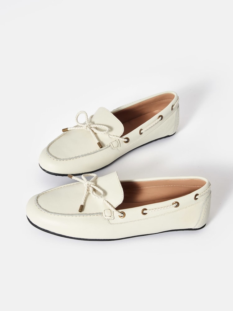 Mint Velvet Cream Sally Boat Shoes - Image 2 of 4 Mint Velvet Cream Sally Boat Shoes - Image 2 of 4