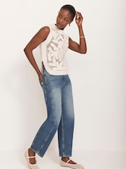 Mint Velvet Cream Crochet Top - Image 2 of 9