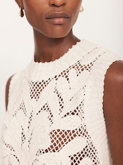 Mint Velvet Cream Crochet Top - Image 4 of 9