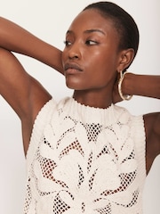 Mint Velvet Cream Crochet Top - Image 5 of 9