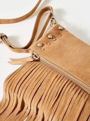 Mint Velvet Cream Fran Fringe Cross-Body Bag - Image 4 of 4