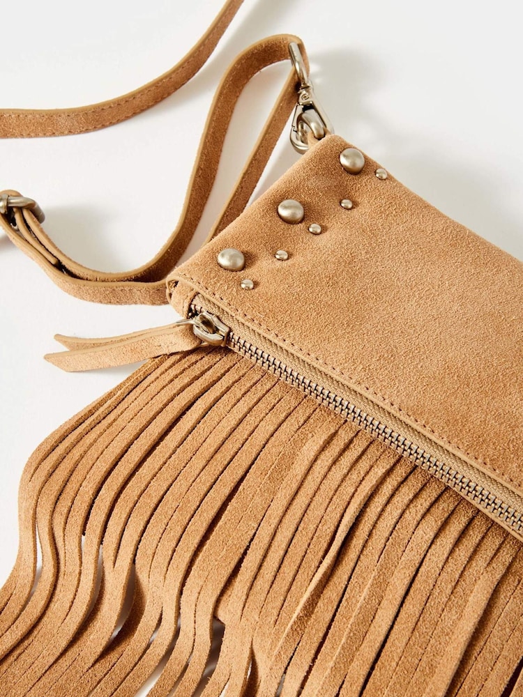 Mint Velvet Cream Fran Fringe Cross-Body Bag - Image 4 of 4
