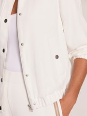 Mint Velvet White Textured Bomber Jacket - Image 3 of 7