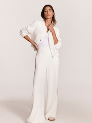 Mint Velvet White Textured Bomber Jacket - Image 5 of 7