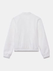 Mint Velvet White Textured Bomber Jacket - Image 7 of 7