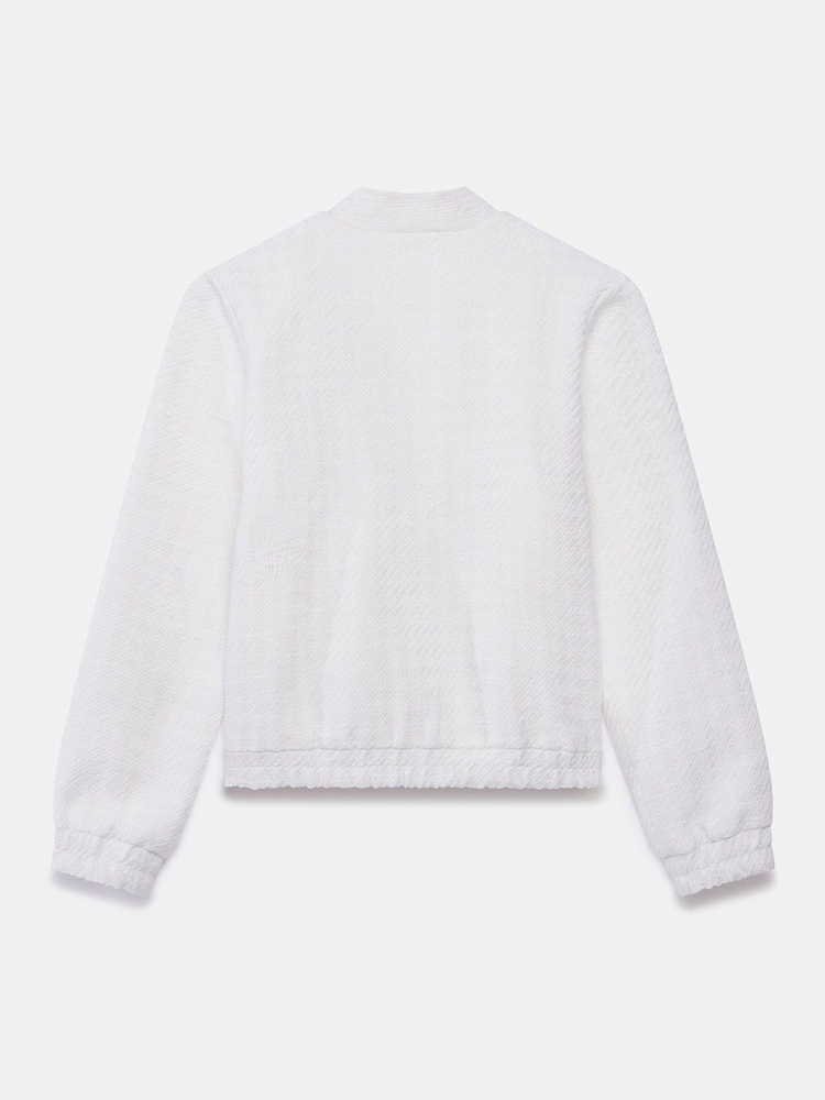 Mint Velvet White Textured Bomber Jacket - Image 7 of 7