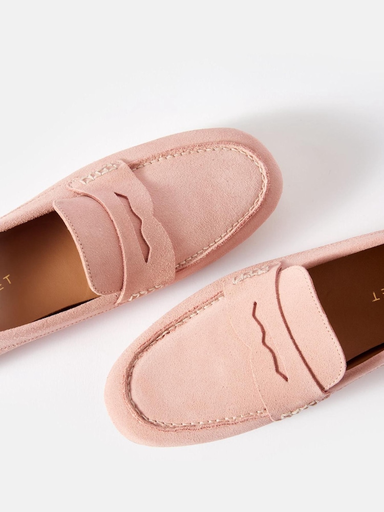 Mint Velvet Pink Bethan Suede Loafers - Image 4 of 4 Mint Velvet Pink Bethan Suede Loafers - Image 4 of 4