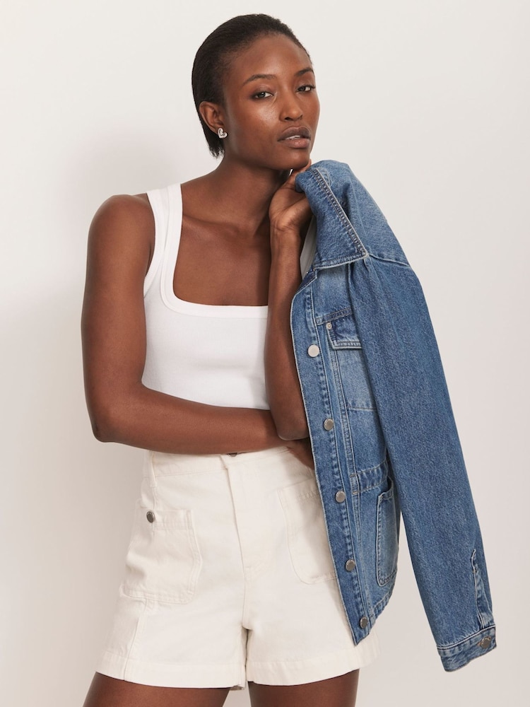 Mint Velvet White 100% Cotton Shorts - Image 2 of 8