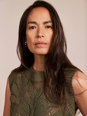 Mint Velvet Brown Knit Tank Top - Image 4 of 8