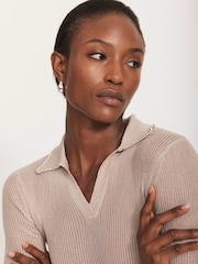 Mint Velvet Cream Embellished Collar Top - Image 6 of 8