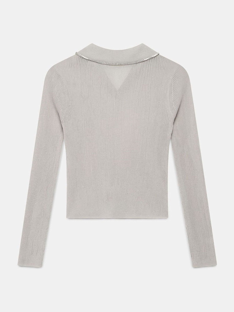 Mint Velvet Cream Embellished Collar Top - Image 8 of 8