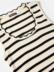 Mint Velvet Cream Jersey Striped 100% Cotton Midi Dress - Image 3 of 9
