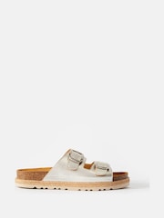 Mint Velvet Silver Hannah Two Strap Sliders - Image 1 of 4