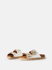 Mint Velvet Silver Hannah Two Strap Sliders - Image 2 of 4