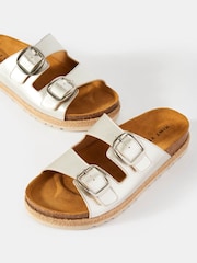 Mint Velvet Silver Hannah Two Strap Sliders - Image 3 of 4