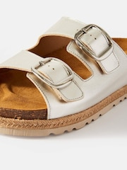 Mint Velvet Silver Hannah Two Strap Sliders - Image 4 of 4