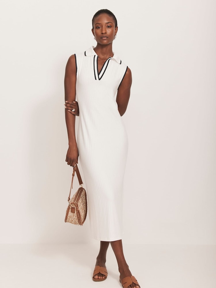 Mint Velvet White Polo Midi Dress - Image 1 of 8