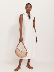 Mint Velvet White Polo Midi Dress - Image 5 of 8