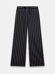 Mint Velvet Black Striped Wide Trousers - Image 6 of 8