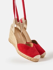Mint Velvet Red Espadrille Tie Wedges - Image 2 of 4