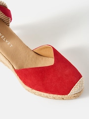 Mint Velvet Red Espadrille Tie Wedges - Image 3 of 4