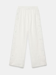 Mint Velvet White 100% Linen Lace Trim Wide Trousers - Image 7 of 7