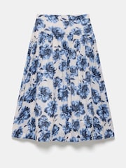 Mint Velvet Blue Floral Print 100% Cotton Midi Skirt - Image 6 of 7